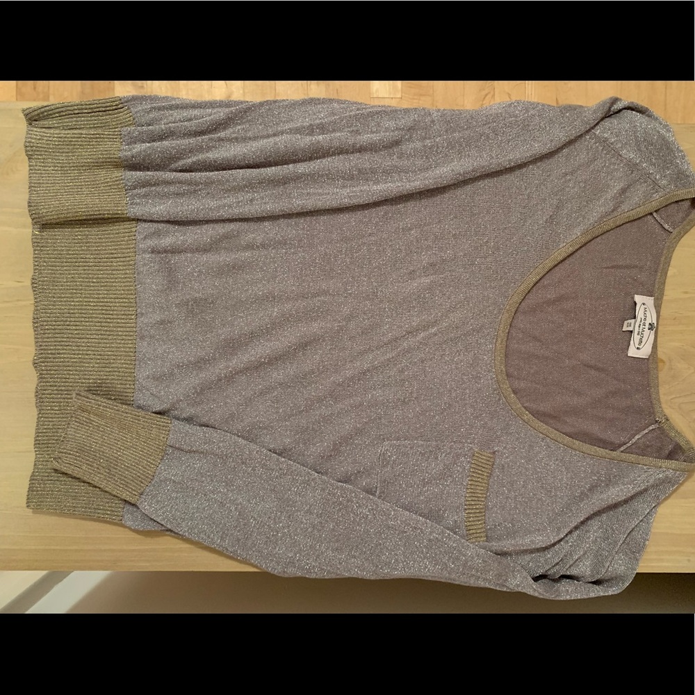 French Party shirt. One size. Metallic gold and pewter